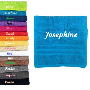 Personalisierte bestickte Handtücher mit Namen oder Text, Handtuch, Badetuch, benutzerdefinierte Handtücher, besticktes Handtuch, Handtuch Weihnachtsgeschenk 100% Bild 3