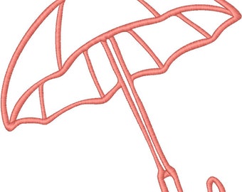 Umbrella Embroidery Design: 7 Sizes (Instant Download)