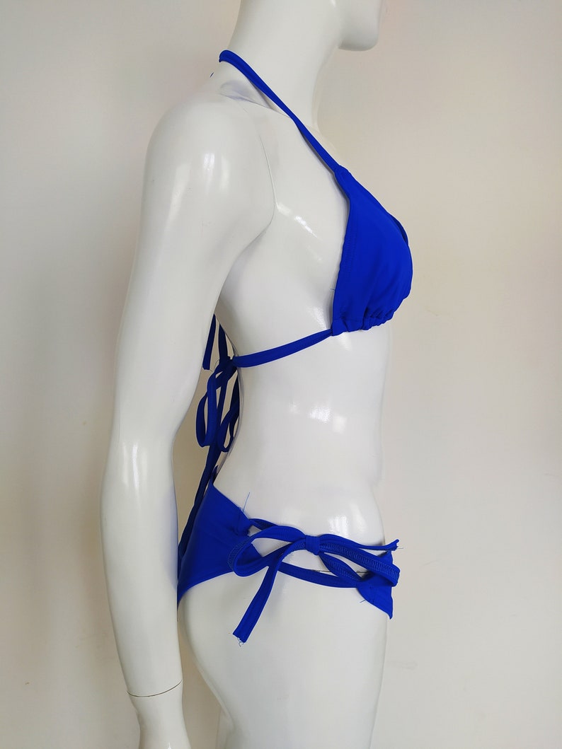 Blue Bikini Set, Swimsuit,Classic Swim Suit, Bathing Suit, Beach, Woman, Swim Wear, Dark Blue image 3