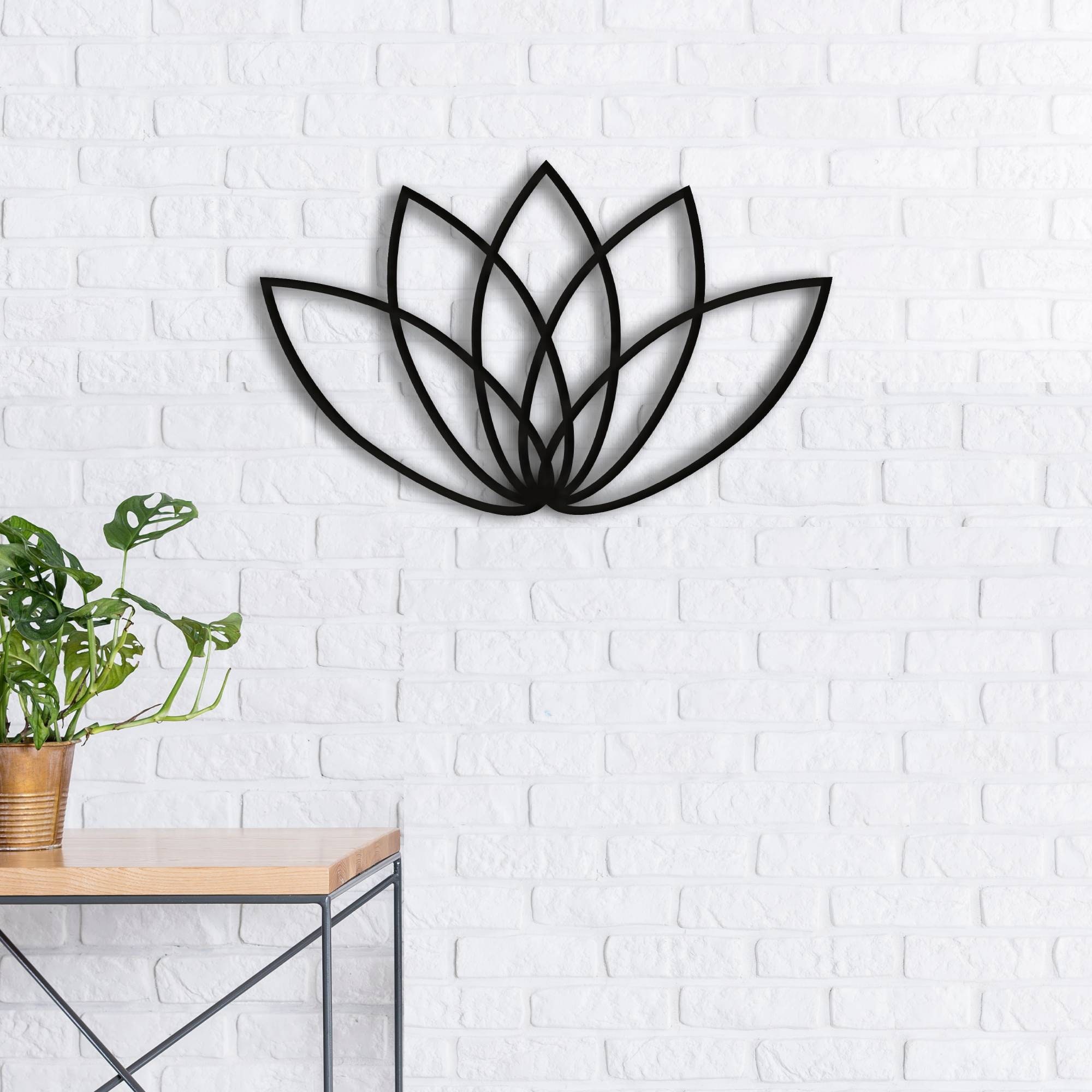 Geometric Wooden Lotus Decoration Wall Decoration Wood Etsy