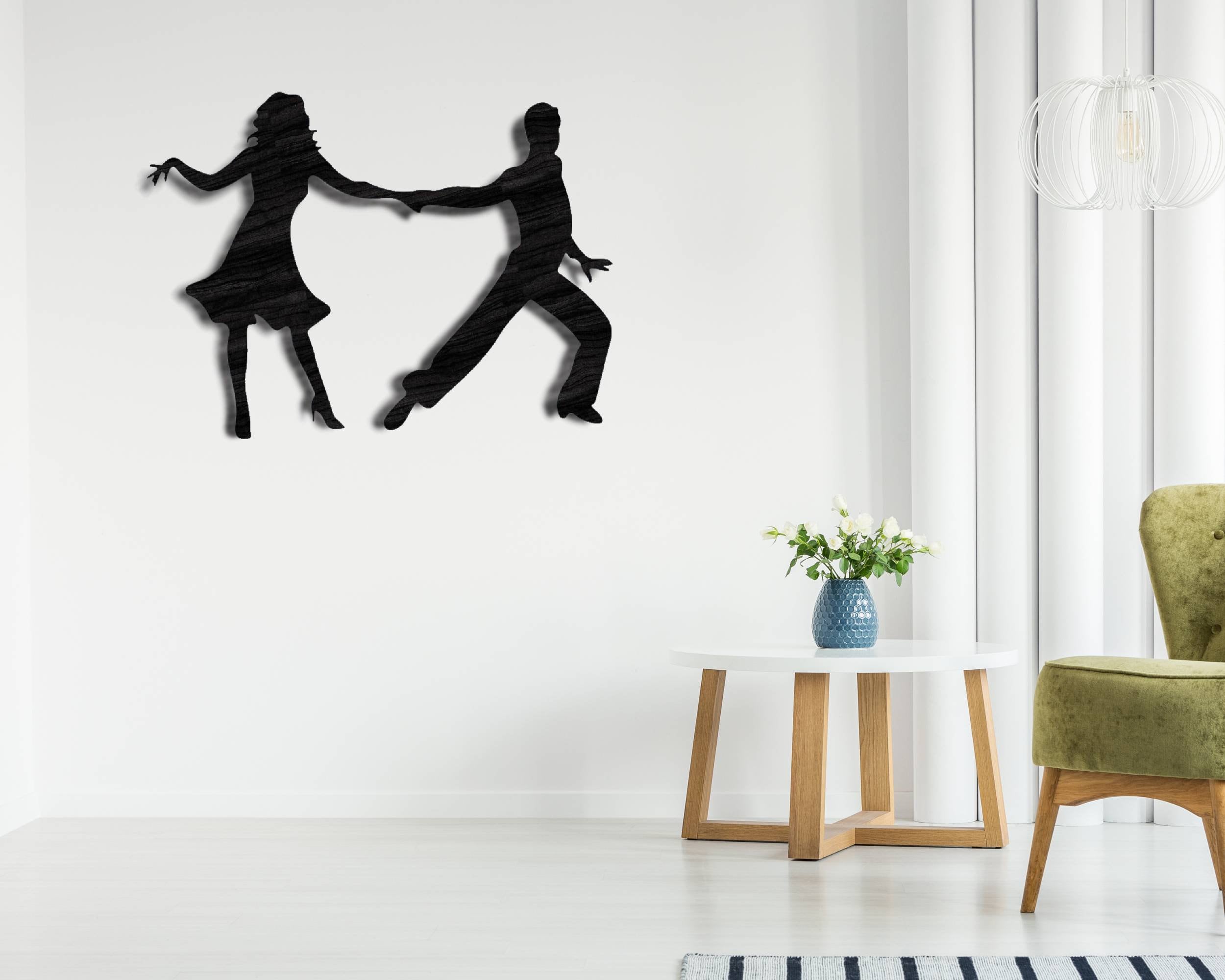 Tapisserie Mural Moderne 'Danse' - Décoration Monochrome Tourbillonnante - 33x24 Pouces