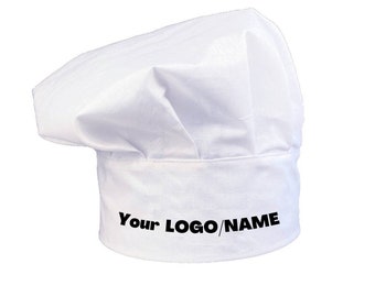 Custom Chef's Hat Personalized Chef Hat White Custom Logo Name, Company Hat Restaurant Chef Hat Cook Hat Cotton