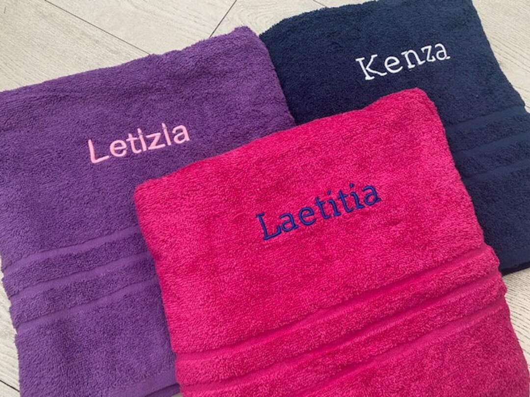 Personalised Embroidered Towels With Name or Text, Hand Towel, Bath