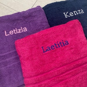 Personalised Embroidered Towels with Name or Text, Hand Towel, Bath Towel, Custom Towels, Embroidered Towel, Towel Christmas Gift 100%