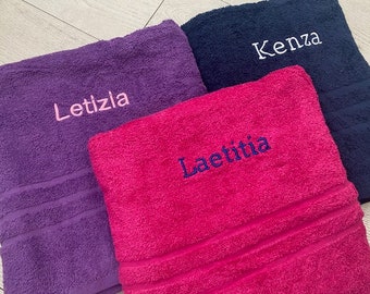 Personalised Embroidered Towels with Name or Text, Hand Towel, Bath Towel, Custom Towels, Embroidered Towel, Towel Christmas Gift 100%