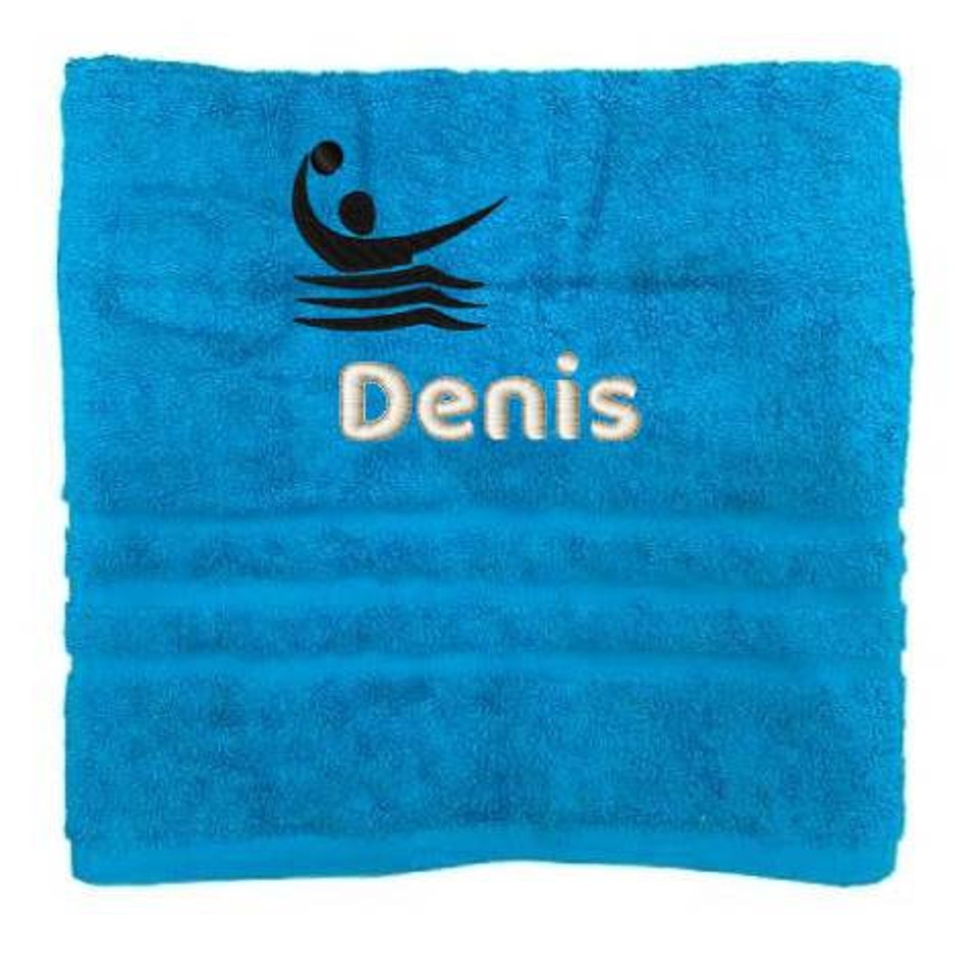 Personalised Water Polo Towel, Embroidered Towels With Name, Custom