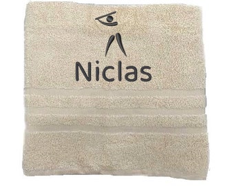 Toalla de béisbol personalizada: nombre bordado, regalo deportivo