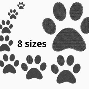 Paw Embroidery Design, 8 sizes, Dogs Paw Embroidery, Cat Paw Embroidery, Paw, Machine Embroidery Design, Paw Design, Instant