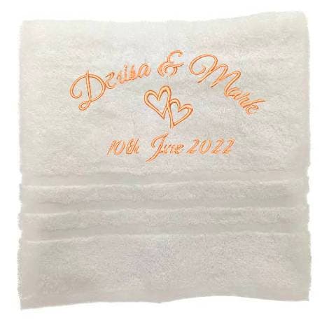 Personalised Wedding Towel, Embroidered Towels with Bride and Groom Names, Custom Towels, Embroidered Towel, Towel Wedding Gift for Couple