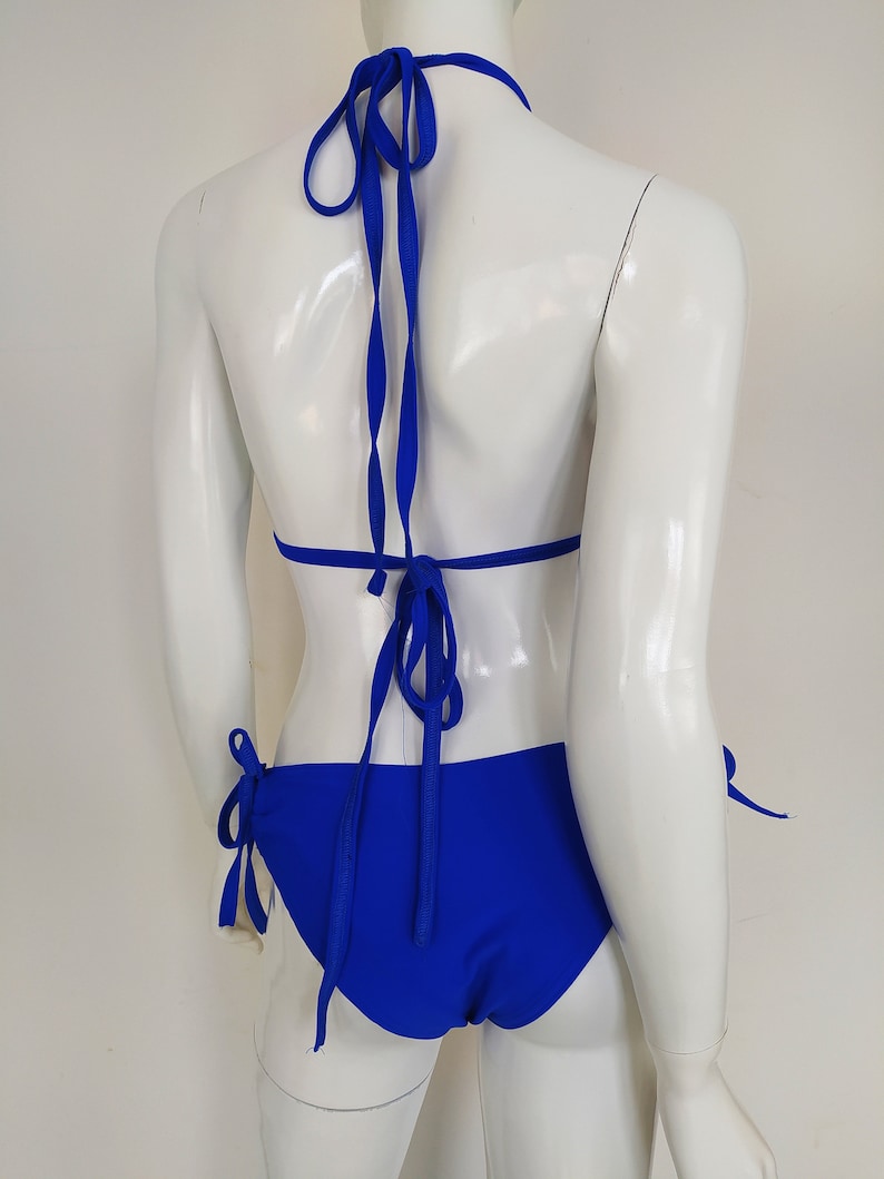 Blue Bikini Set, Swimsuit,Classic Swim Suit, Bathing Suit, Beach, Woman, Swim Wear, Dark Blue image 2
