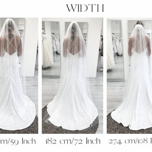 Wedding Veil, Tulle Bridal Veil Wedding Long Veil, Bride Wedding Veil, White, Ivory Cathedral Long Veil, Simple image 4