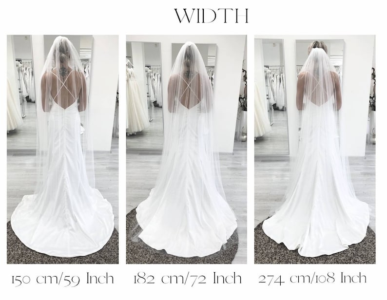 Wedding Veil, Tulle Bridal Veil Wedding Long Veil, Bride Wedding Veil, White, Ivory Cathedral Long Veil, Simple image 4
