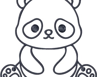 Panda Embroidery Design: Machine Embroidery Pattern (Instant Download, 7 Sizes)