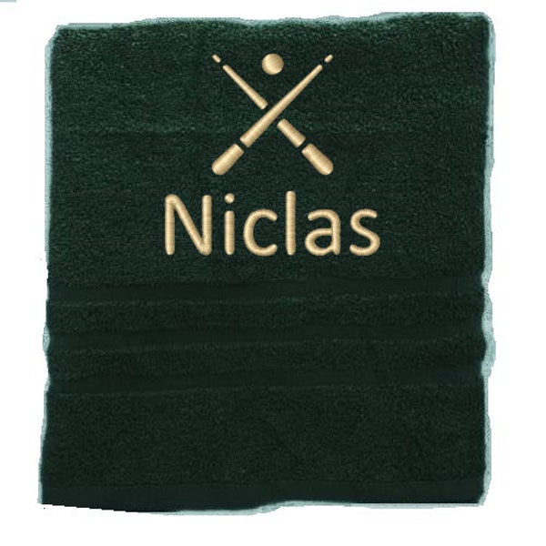 Personalisiertes Billardhandtuch, bestickte Handtücher mit Namen, Benutzerdefinierte Handtücher, Sporttuch, Handtuch Geschenk für Sportler, Sporttuch