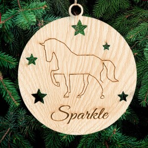 Horse Personalized Christmas Wooden Decoration, horser Tree Decoration Hanging Wooden Christmas Decoration Custom Name horse