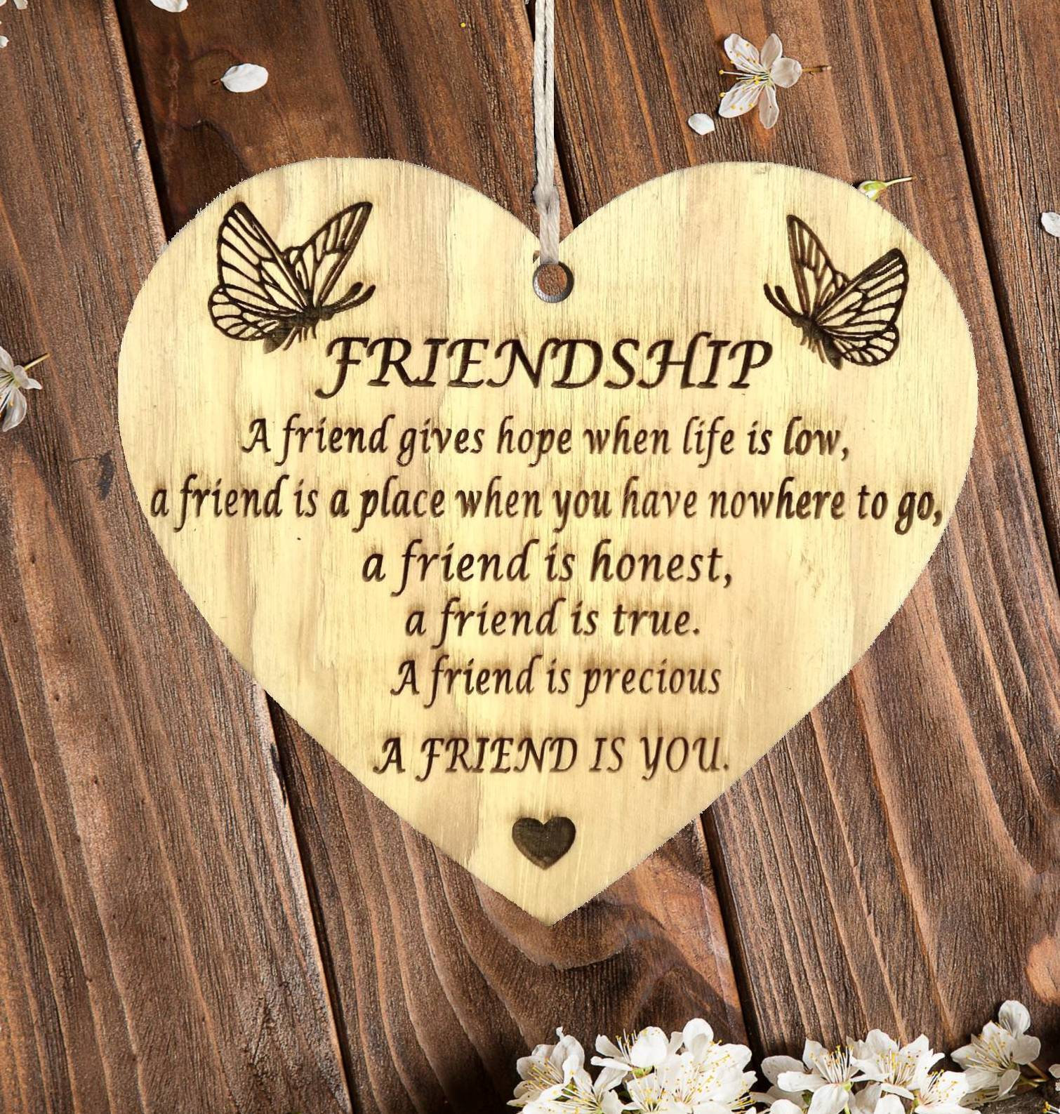 Friendship Best Friends Plaque Wooden Hanging Heart Plaque Etsy