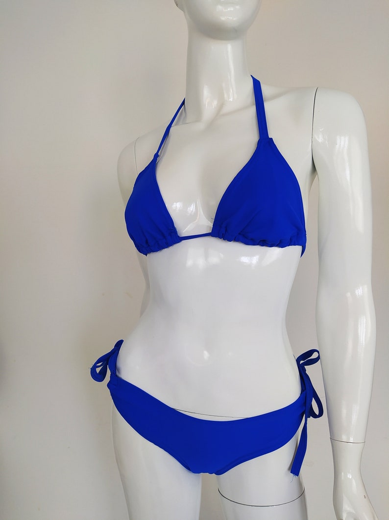 Blue Bikini Set, Swimsuit,Classic Swim Suit, Bathing Suit, Beach, Woman, Swim Wear, Dark Blue image 4