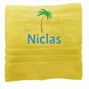 Personalised Kids Towel, Embroidered Towels with Name and Palm, Custom Towels, Kids Towel, Towel Gift for Kids