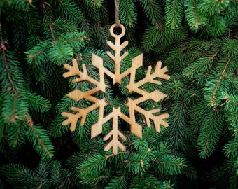 Christmas Wooden Snowflake Decoration, Christmas Tree Decoration,Hanging Snowflake Christmas Decoration, Modern Decoration Wood, Snowflake