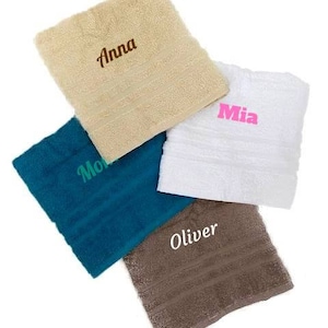 Personalised Embroidered Towels with Name or Text, Hand Towel, Bath Towel, Custom Towels, Embroidered Towel, Towel Christmas Gift 100% image 6