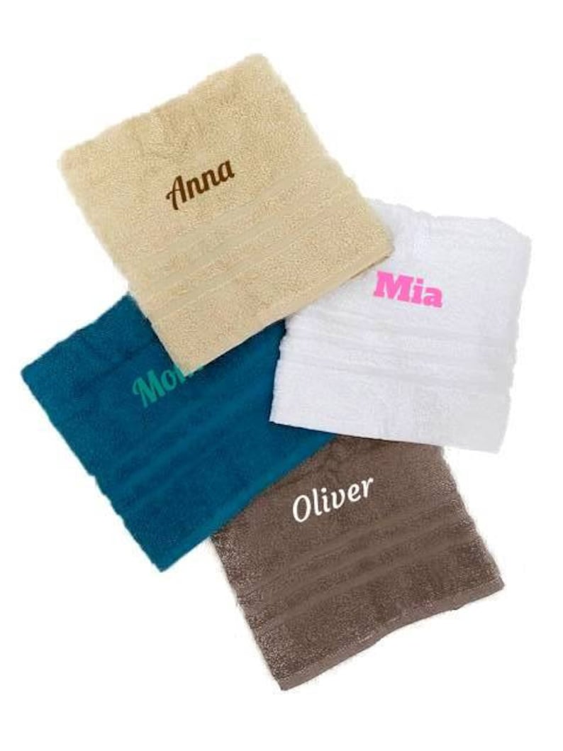 Personalised Embroidered Towels with Name or Text, Hand Towel, Bath Towel, Custom Towels, Embroidered Towel, Towel Christmas Gift 100% image 6