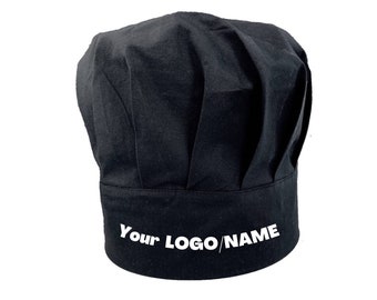 Custom Chef’s Hat Personnalisé Chef Hat Black Custom Logo Name, Company Hat Restaurant Chef Hat Cook Hat Cotton