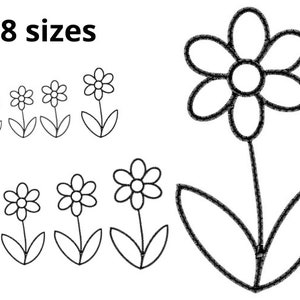 Flower Embroidery Design, 8 sizes, Flowers Embroidery, Floral Embroidery, Machine Embroidery Design, Floral Design, Instant Download