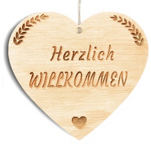 Herzlich WILLKOMMEN - Love Plaque,Wooden Hanging Heart Plaque,I love You Gift Valentine&#39;s Gift,Signs