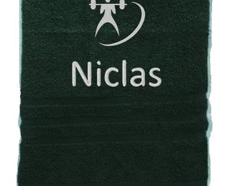 Personalised Weightlifting Towel, Embroidered Towels with Name, Custom Towels, Sport Towel, Towel Gift for Athlete, Sport Towel