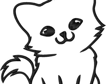 Diseño de bordado de gatito: 7 tamaños para bordar a máquina (descarga instantánea)