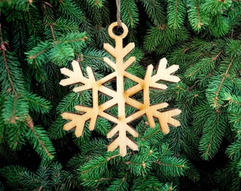 Christmas Wooden Snowflake Decoration, Christmas Tree Decoration,Hanging Snowflake Christmas Decoration, Modern Decoration Wood, Snowflake