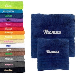 Personalised Embroidered Towels with Name or Text, Hand Towel, Bath Towel, Custom Towels, Embroidered Towel, Towel Christmas Gift 100% image 5