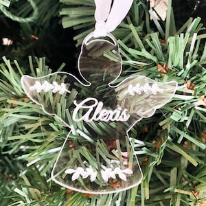 Personalized Christmas Acrylic Decoration, angel Christmas Tree Modern Decoration, Hanging Acrylic Christmas Decoration