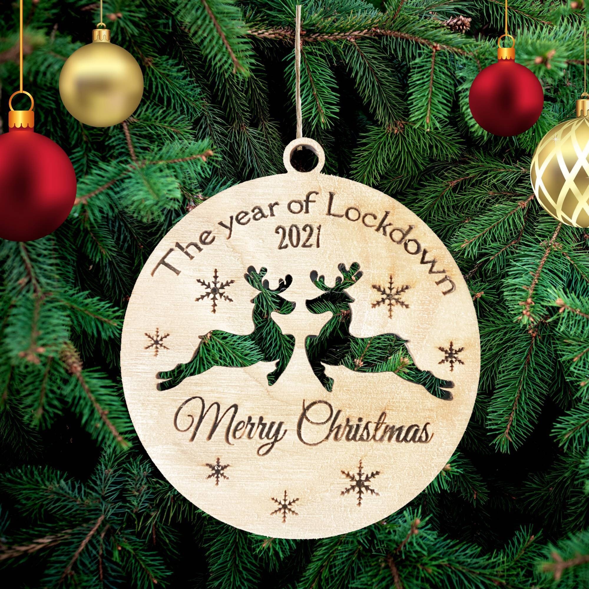 The Year of Lockdown 2021 Christmas Wooden Decoration Tree