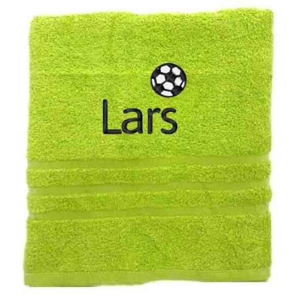 Personalised Football Towel, Embroidered Towels with Name and Football ball, Custom Towels, Gift for Him, Towel Christmas Gift for Boys