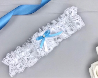 Bridal Garter, Lace White and Blue Garter, Lace Garter, Garter, Wedding Garter, Bride, Wedding Garter