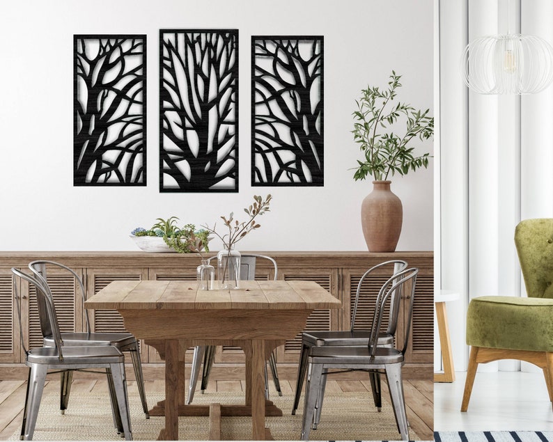 Wooden Tree Decoration Wooden Tree Wall Decoration Home Etsy