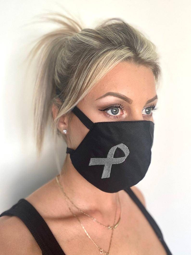 Parkinson Disease Face Mask Parkinson Awareness Gray ...