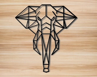 Olifant Wanddecoratie, Houten Olifant, Geometrische Olifant, Woondecoratie, Muurkunst, Houten Dieren Decoratie, Safari Decoratie