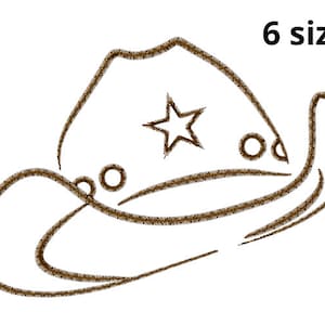 Cowboy Hat Embroidery Design, 6 sizes, Cowboy Embroidery, Cowboy Hat Embroidery, Cowboy Hat, Machine Embroidery Design, Cowboy Hat Design