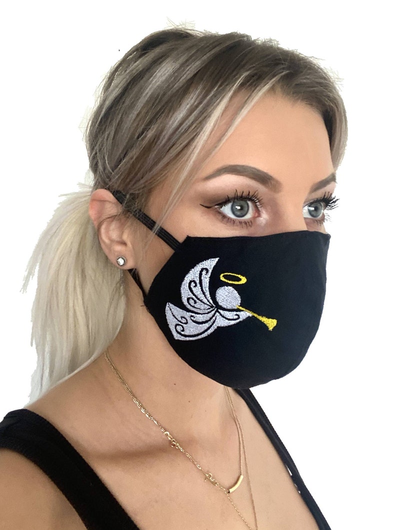 Christmas Angel Face Mask Christmas Mask Angel Triple Layer Etsy