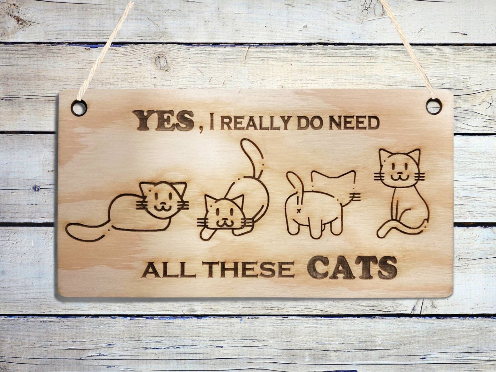 Cat Plaque for Home Wooden Sign Wall Art Cat Lovers Quote Etsy UK