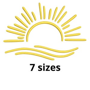 Sun Embroidery Design, 7 sizes, Sun Embroidery, Sunset Embroidery, Machine Embroidery Design, Sun shape Design, Instant Download