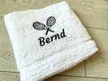 Personalized Tennis Towel: Embroidered Name & Rackets, 100% Cotton product logo