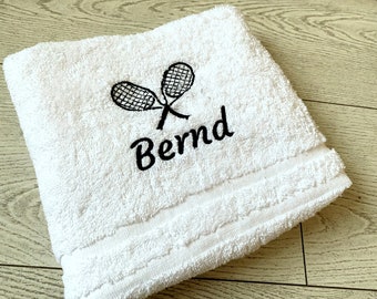 Personalised Tennis Towel, Embroidered Towels with Name, Custom Towels, Gift for Her, Towel Christmas Gift for Athlete, Sport Towel