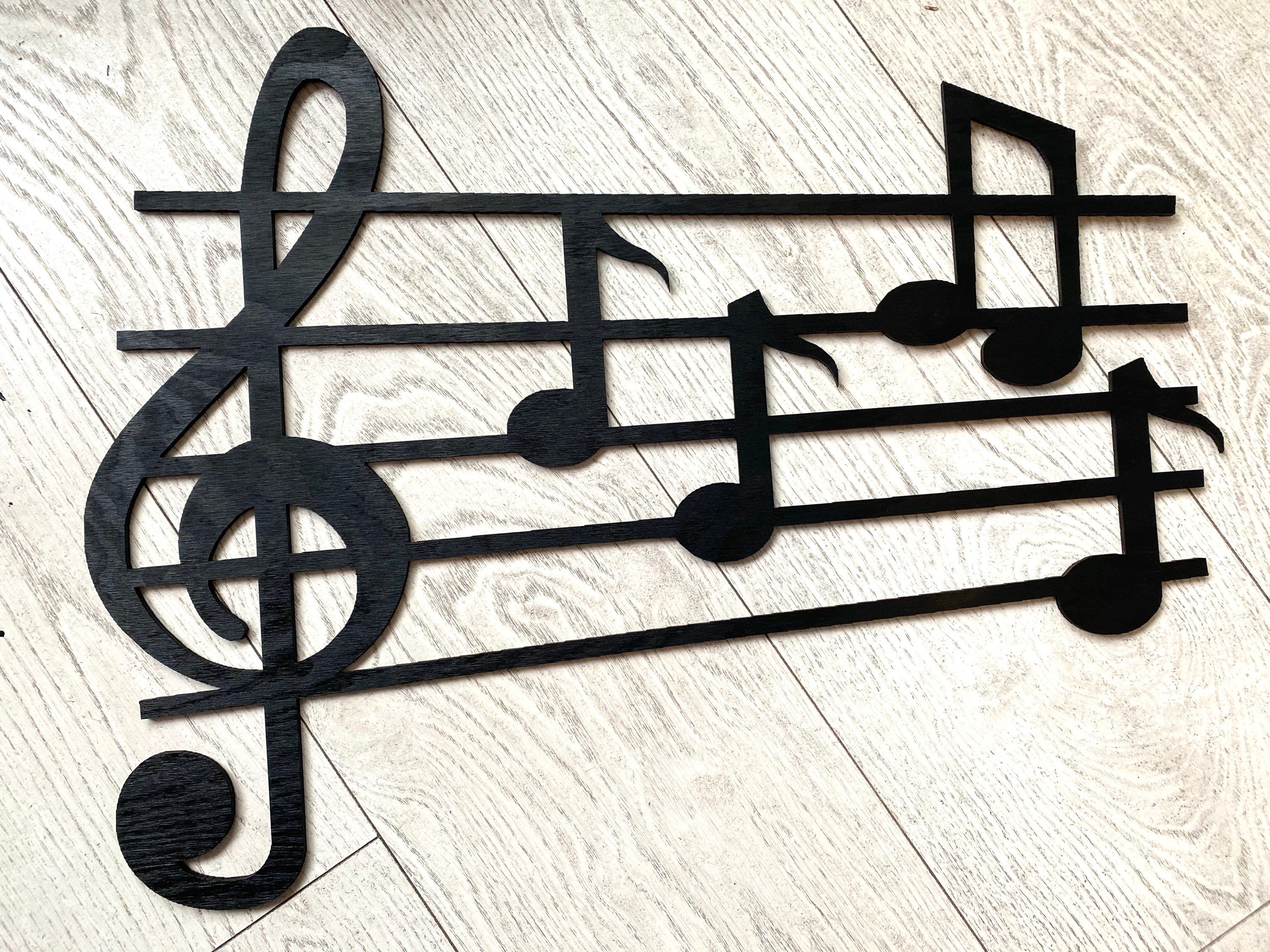 Geometric Wooden Music Notes Decoration LARGE Wall Etsy 日本