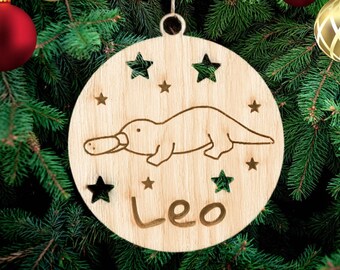 Platypus Personalized Christmas Wooden Decoration, platypus Tree Decoration Hanging Wooden Christmas Decoration Custom Name platypus