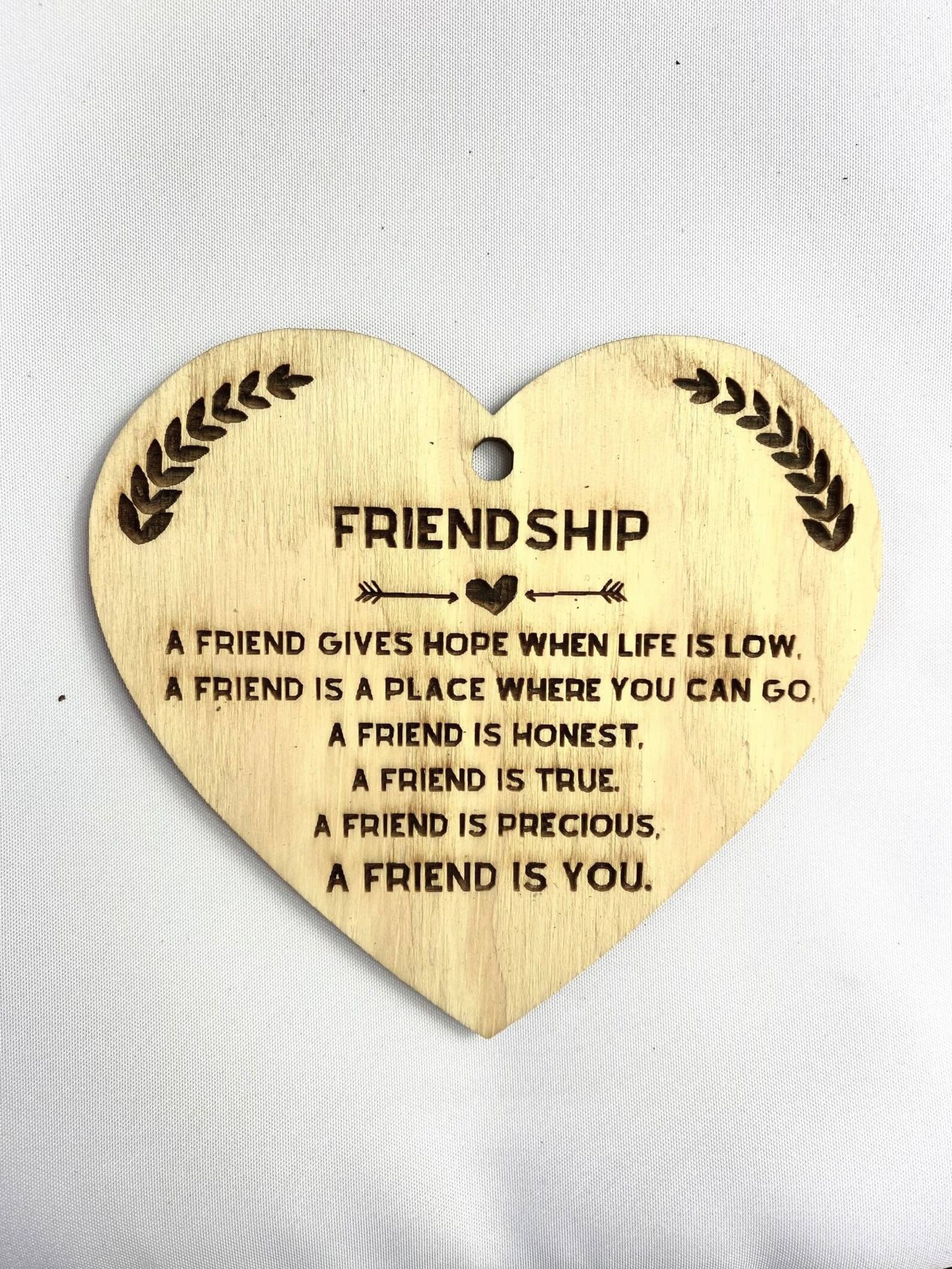 Friendship Best Friends Plaque Wooden Hanging Heart Plaque Etsy