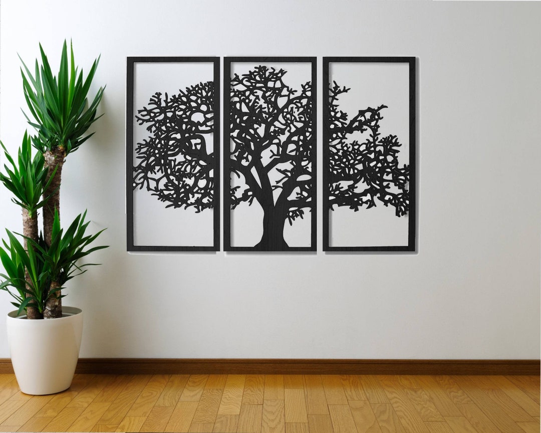 Large Wooden Tree Decoration, Wooden Tree Wall Decoration Home