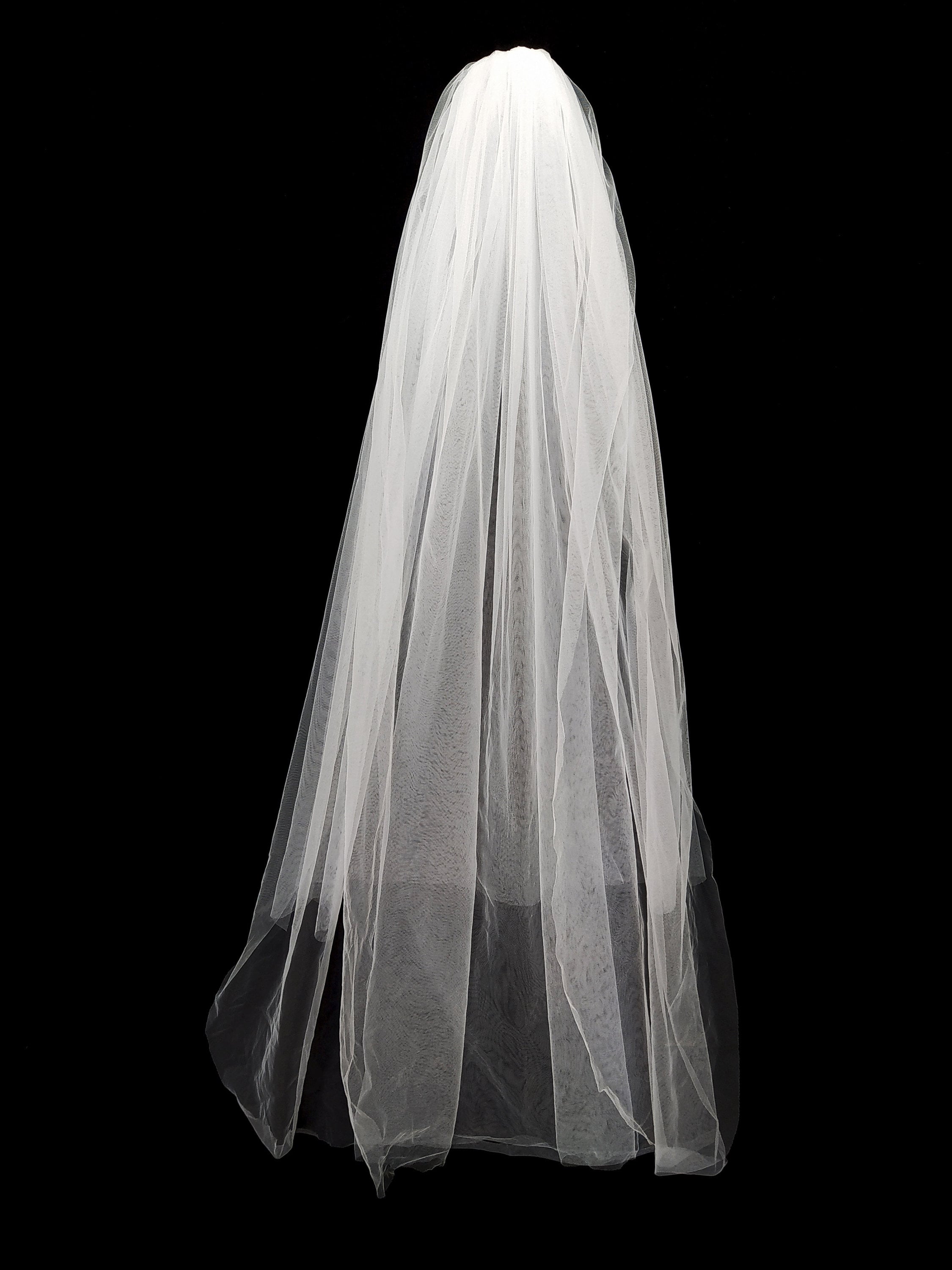KGDUYC 1 pezzi Velo da sposa corto a 2 livelli bianco- velo da sposa in tulle con pettine, lunghezza al gomito, velo da sposa con pettinino per matrimonio, addio al nubilato